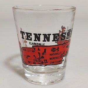 Vintage (Tennessee) SHOT GLASS Black & Red NICE #S050